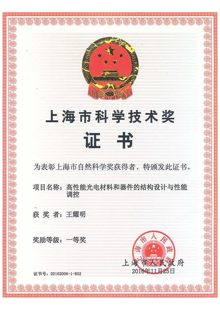 上海自然科学一等奖